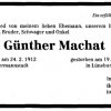 Machat Guenther 1912-2001 Todesanzeige